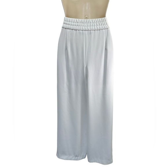 ZARA Crop White flared Wide leg Side buttons pants - Picture 7 of 7